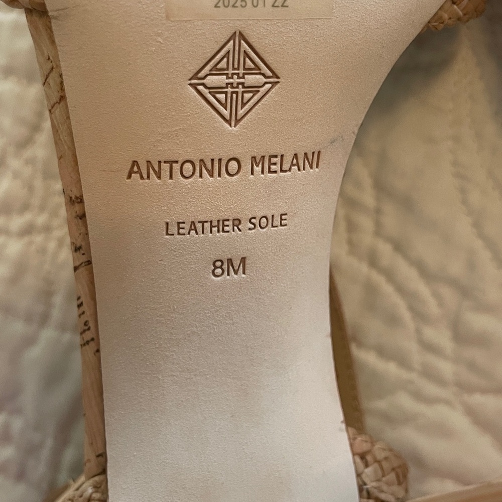 New Antonio Melani Gretel Cork Woven Sandals Heels size 8 - Picture 9 of 10